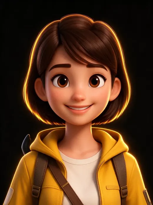 Léa, une fille souriante avec un sac d'exploratrice